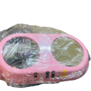 Double plates pet feeding bowl